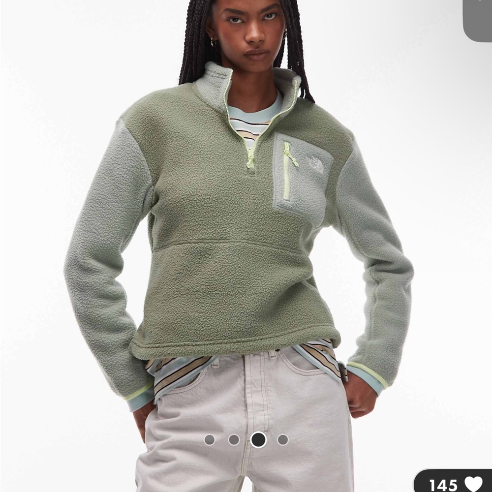 The North Face Olive Zip-Up Sweater